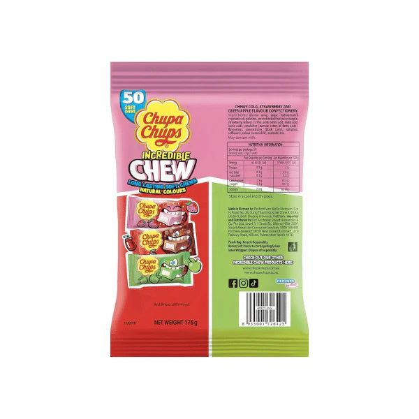 Chupa Chups Assorted Chew Bag 175g Deliciously Chewy Treats in Every Bite