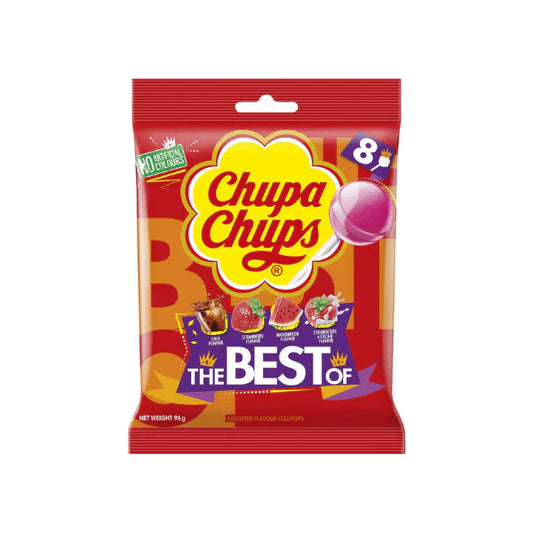 Chupa Chups Best of Lollipops 8-Count Colorful Flavors in Every Bite