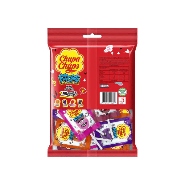 Chupa Chups Faces Bag 210g Fun Colorful Lollipops for Any Celebration