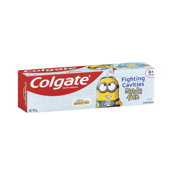 Colgate Minions Toothpaste for Kids 90g Sugar-Free Mild Mint Gel Safe & Fun