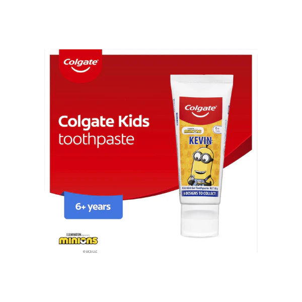 Colgate Minions Toothpaste for Kids 90g Sugar-Free Mild Mint Gel Safe & Fun