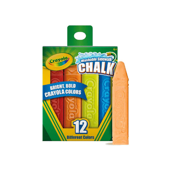 Crayola 12-Pack Sidewalk Chalks Non-Toxic Washable Fun for Kids Outdoors