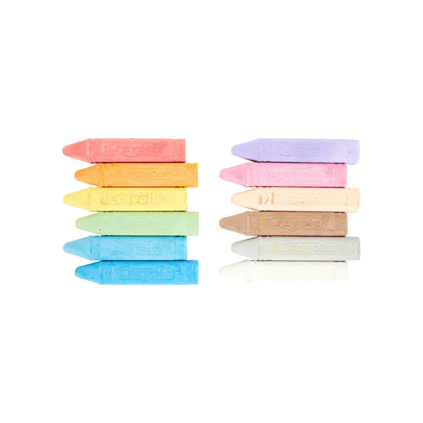 Crayola 12-Pack Sidewalk Chalks Non-Toxic Washable Fun for Kids Outdoors