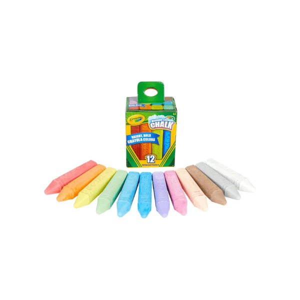 Crayola 12-Pack Sidewalk Chalks Non-Toxic Washable Fun for Kids Outdoors