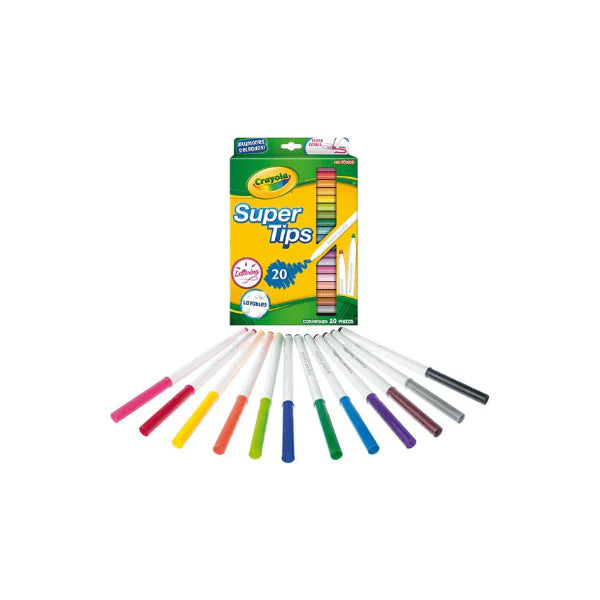 Crayola 20 Washable SuperTips Markers Durable Versatile Markers for Every Young Artist