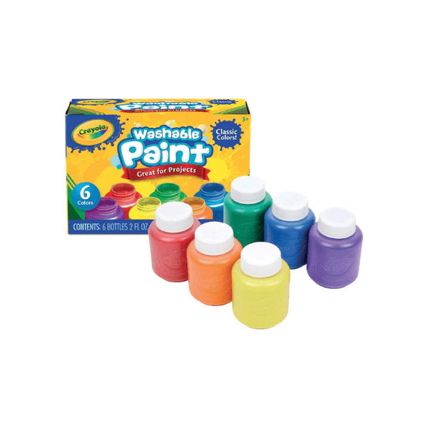 Crayola Washable Paint for Kids 6-Pack of Classic Colors for Creative Fun