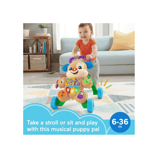 Fisher-Price Puppy Walker Laugh & Learn Fun Learning Toy for Babies Interactive & Engaging