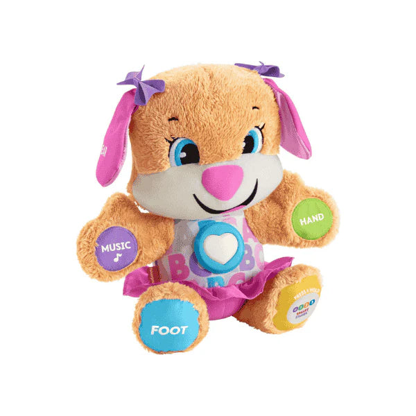 Fisher-Price Plush Dog with Music & Lights Interactive Learning Toy for Babies