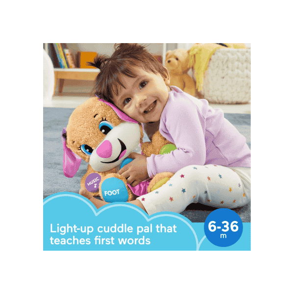 Fisher-Price Plush Dog with Music & Lights Interactive Learning Toy for Babies