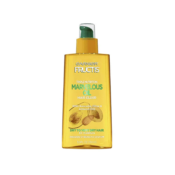 Garnier Fructis 3-in-1 Marvellous Oil Elixir 150ml Nourishing Hair Oil for Smooth Shiny Hair