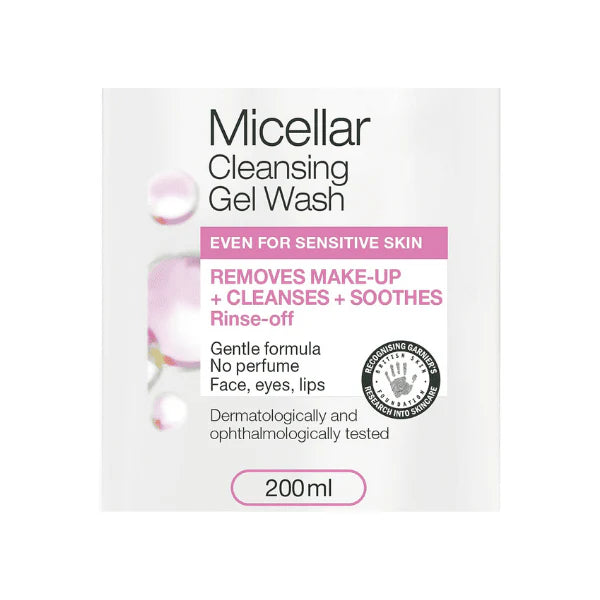 Garnier Gentle Micellar Cleansing Gel Wash 200ml For All Skin Types