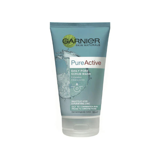 Garnier Pure Active Daily Pore Scrub Wash 150ml Refresh & Revitalize Your Skin