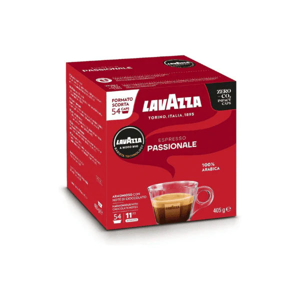 Lavazza A Modo Mio Espresso Passionale 100% Arabica Pods 54 Count Dark Roasted Richness