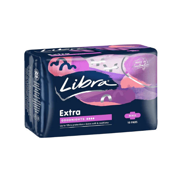 Libra Extra Goodnights Pads with Wings Overnight Protection Pack of 10