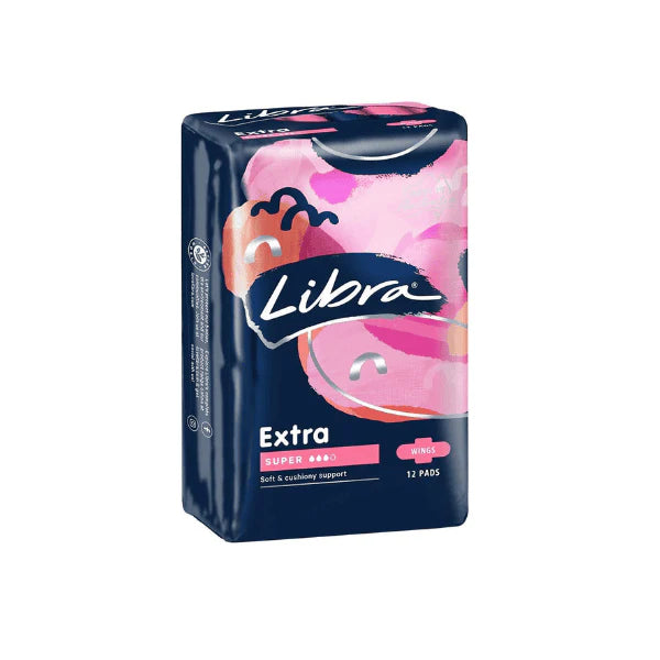 Libra Extra Super Pads with Wings Maximum Comfort & Protection Pack of 12