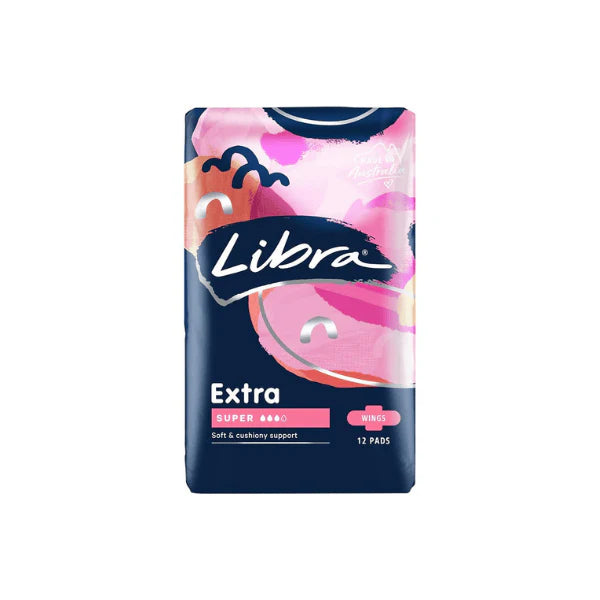 Libra Extra Super Pads with Wings Maximum Comfort & Protection Pack of 12