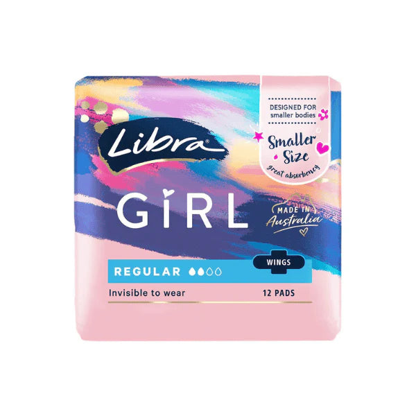 Libra Girl Regular Pads with Wings Ideal for Young Comfortable Protection Pack of 12