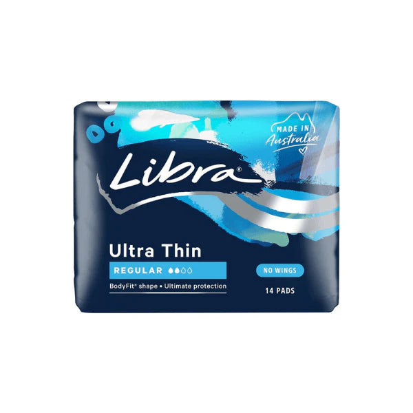 Libra Ultra Thin Regular Pads No Wings Pack of 14 Comfortable & Discreet Protection