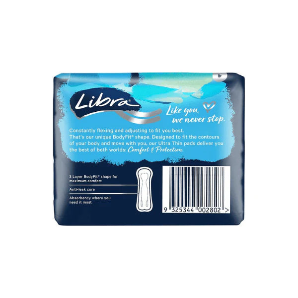 Libra Ultra Thin Regular Pads No Wings Pack of 14 Comfortable & Discreet Protection