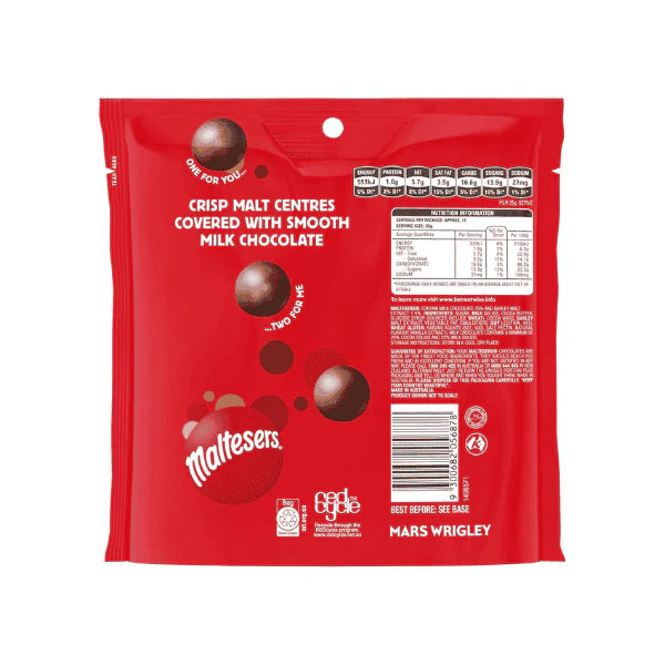 Maltesers Milk Chocolate Share Bag 280g Light & Crispy Chocolate Delight