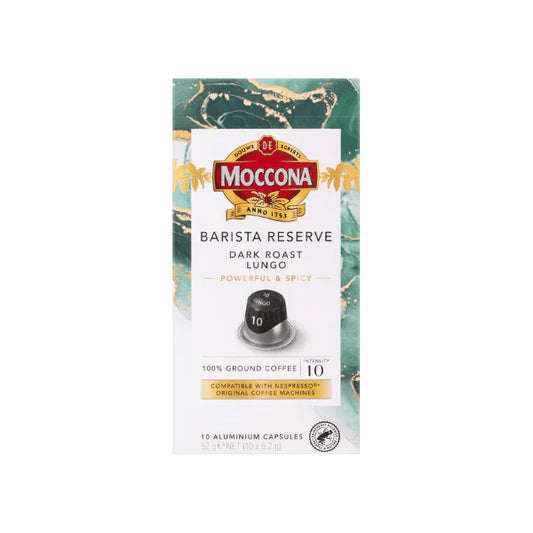 Moccona Barista Reserve Dark Roast Lungo 100 Capsules Nespresso-Compatible for a Bold Intense Brew