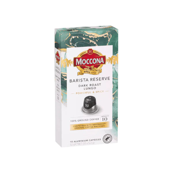 Moccona Barista Reserve Dark Roast Lungo 100 Capsules Nespresso-Compatible for a Bold Intense Brew