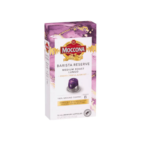 Moccona Barista Reserve Medium Roast Lungo 100 Capsules Nespresso-Compatible for a Smooth Balanced Brew