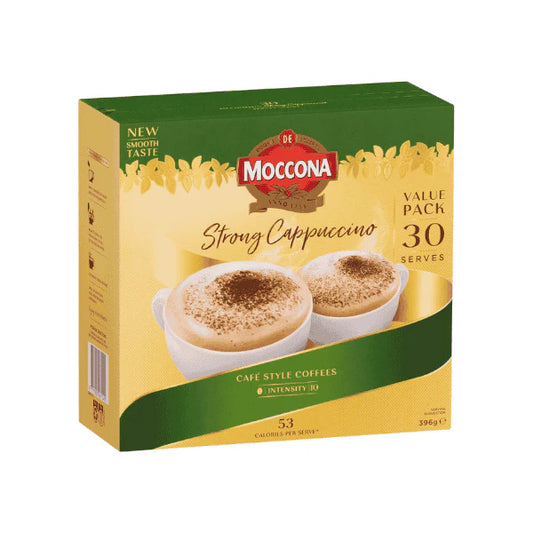 Moccona Strong Cappuccino 30 Sachets Rich Bold Flavor in Every Cup