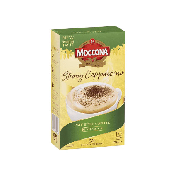 Moccona Strong Cappuccino 50 Sachets Instant Coffee Enjoyment with Bold Flavor