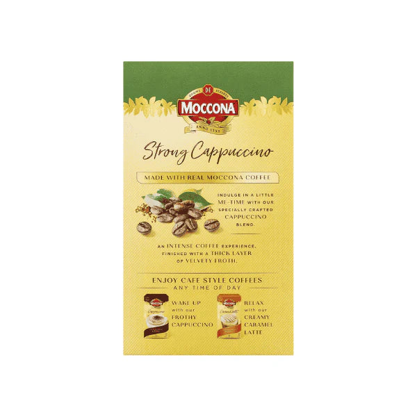 Moccona Strong Cappuccino 50 Sachets Instant Coffee Enjoyment with Bold Flavor