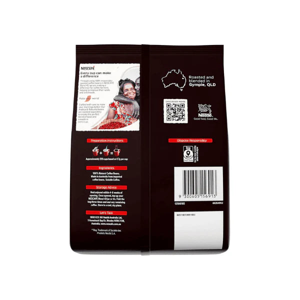 NESCAFÉ Blend 43 Instant Coffee Refill 400g A Bold Brew for True Coffee Enthusiasts