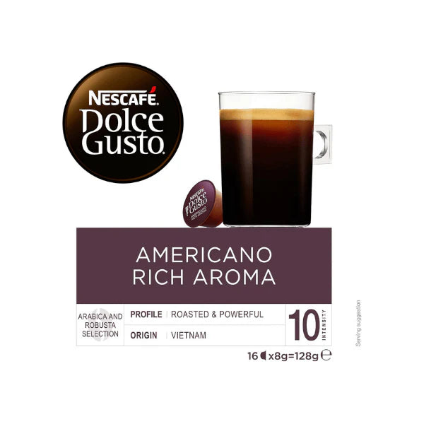 NESCAFÉ Dolce Gusto Americano Coffee Capsules Rich Aroma in Every Sip 16 Pack