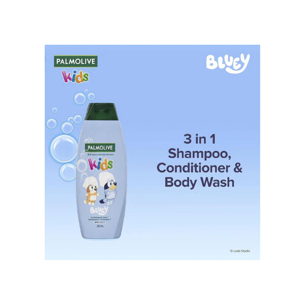 Palmolive 3-in-1 Bluey Shampoo & Body Wash 350ml Berrylicious for Kids Gentle & Fun