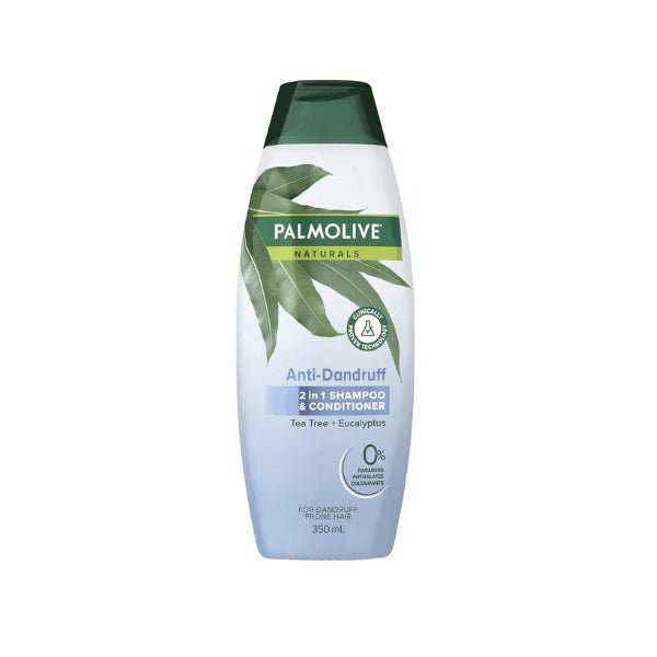 Palmolive Naturals Anti-Dandruff 2-in-1 Shampoo & Conditioner 350ml Tea Tree & Eucalyptus for Healthy Scalp