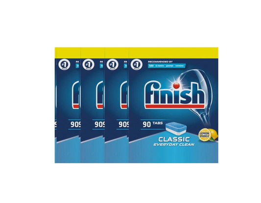 Finish Classic Everyday Clean Dishwasher Tabs Lemon Sparkle 4 x 90pk