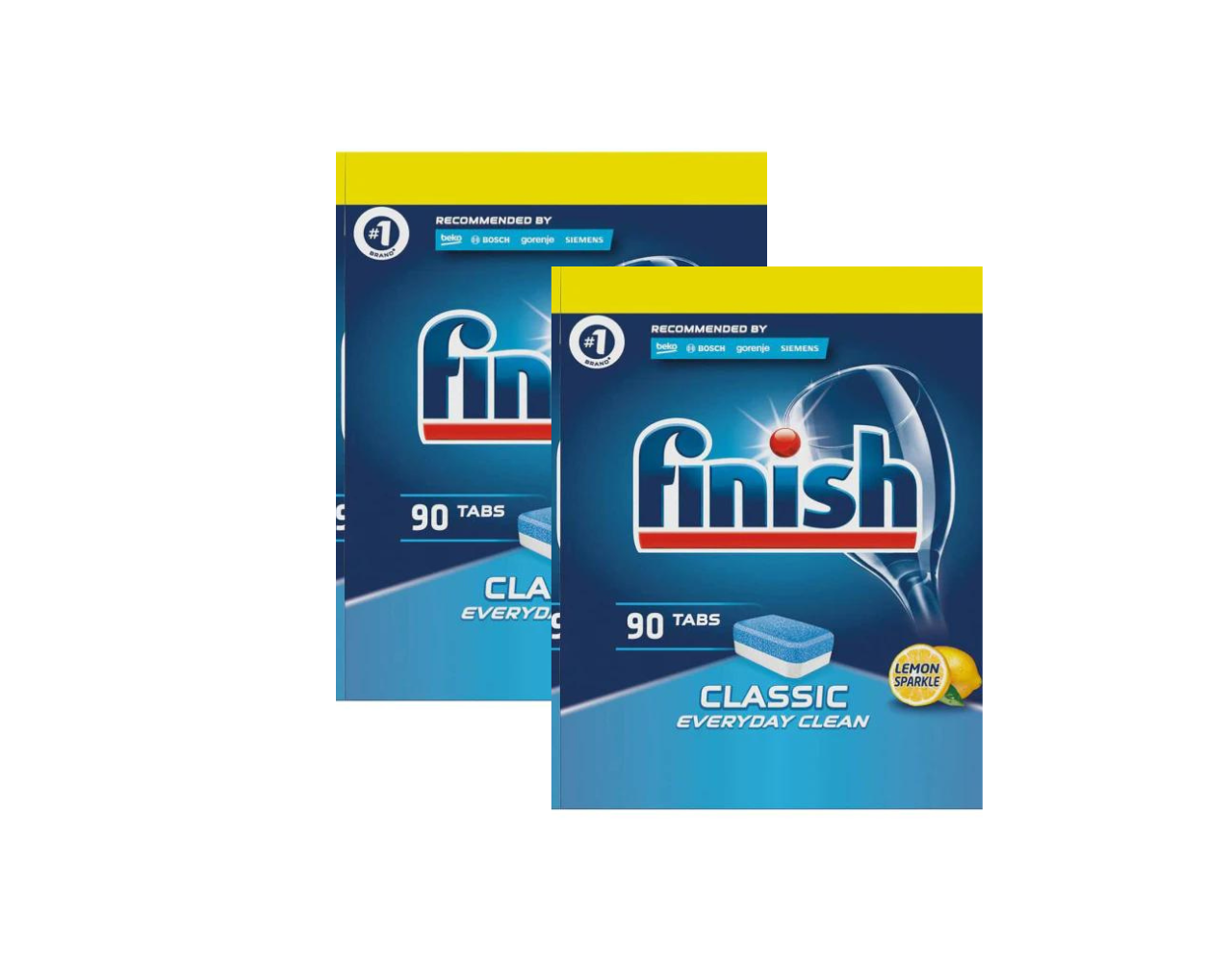 Finish Classic Everyday Clean Dishwasher Tabs Lemon Sparkle 2 x 90pk