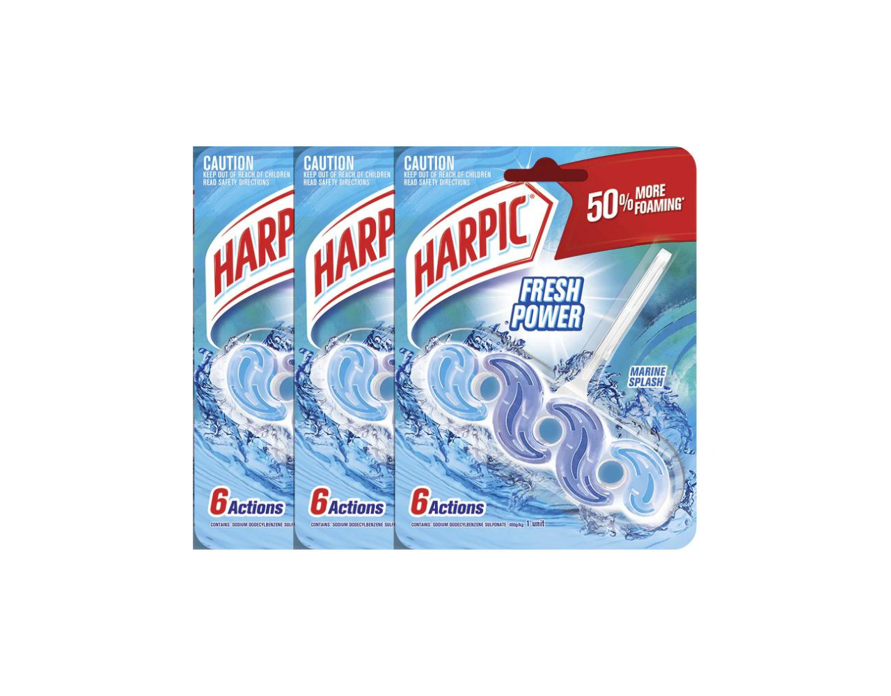 Harpic Fresh Power Toilet Block Marine Splash 3 x  39g