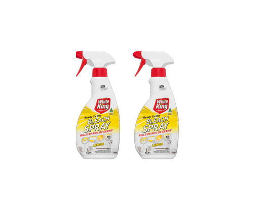 White King Bleach Spray Lemon 2 x 500mL