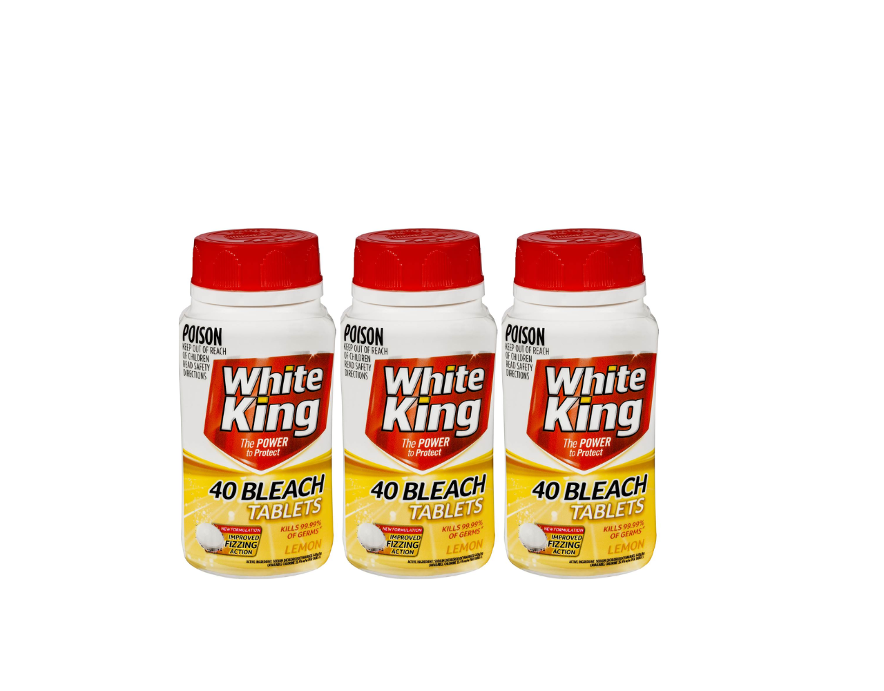 White King Bleach Tablets Lemon 3 x 40pk