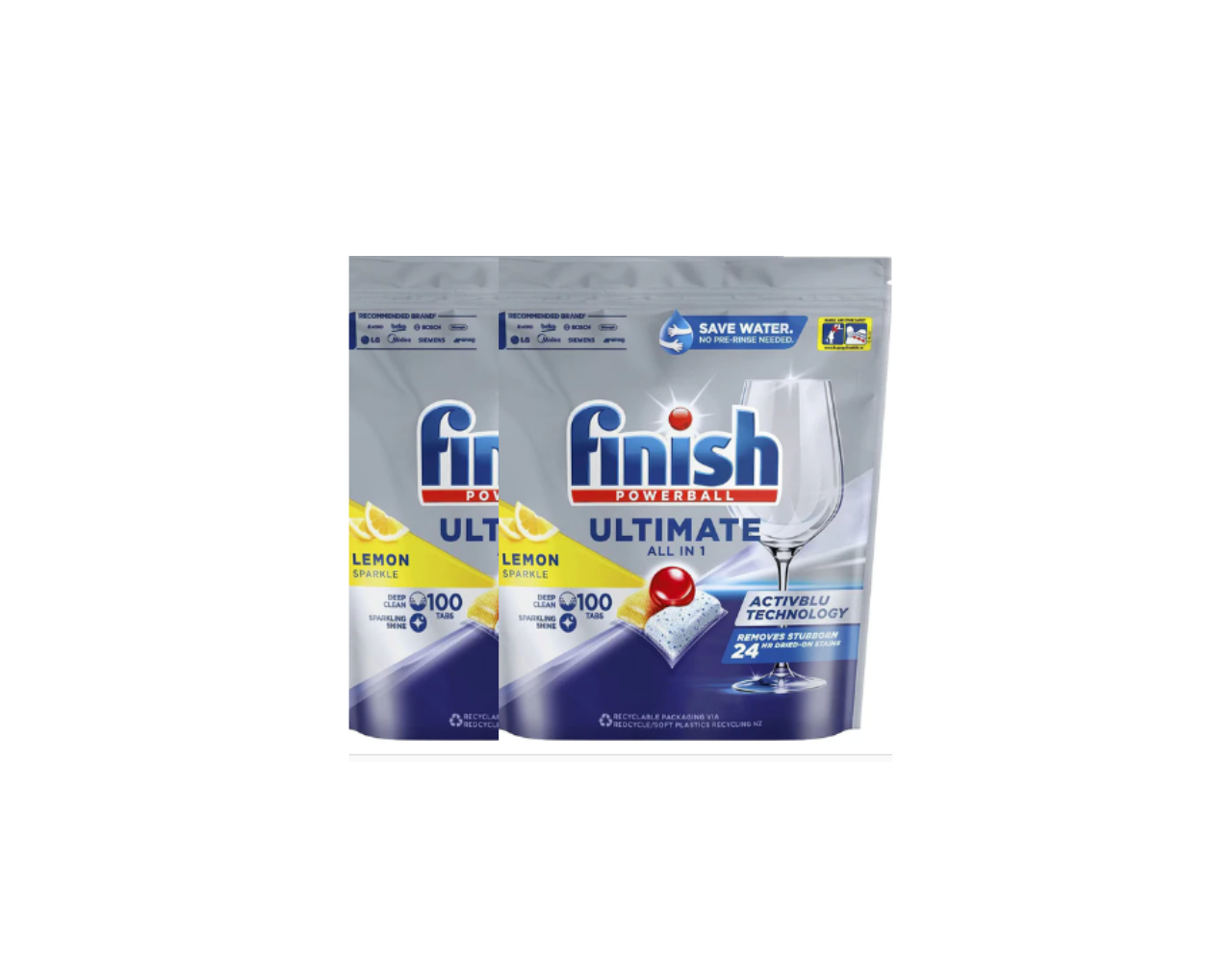 Finish Powerball Ultimate All in 1 Dishwashing Tabs Lemon Sparkle 2 x 100pk