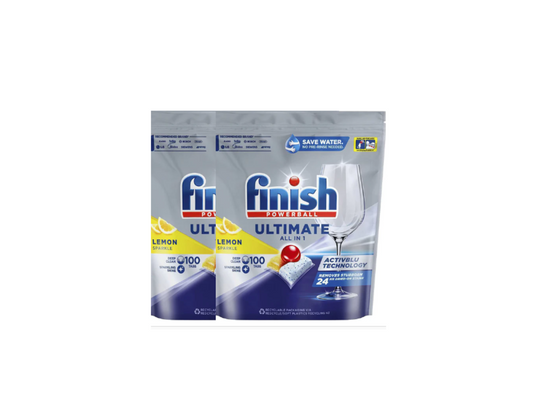 Finish Powerball Ultimate All in 1 Dishwashing Tabs Lemon Sparkle 2 x 100pk