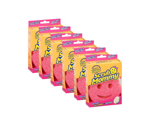 Scrub Mommy Dual-Sided Scrubber + Sponge - 6 x Pink