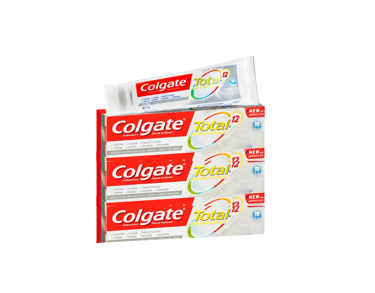 Colgate Total Advanced Clean Whitening Toothpaste 3 x 115g