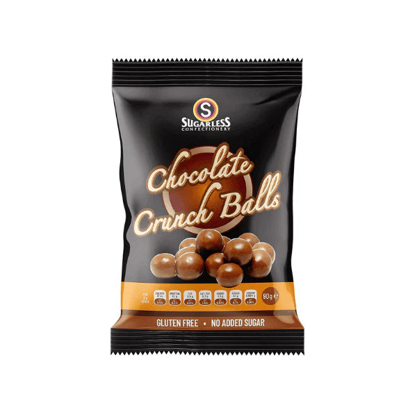 Sugarless Chocolate Crunch Balls 90g Crunchy Delicious Chocolate Treats Without the Sugar