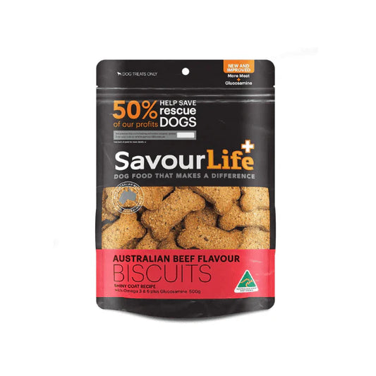 SavourLife Australian Beef Flavor Biscuits for Dogs 500g Gourmet All-Natural Treats