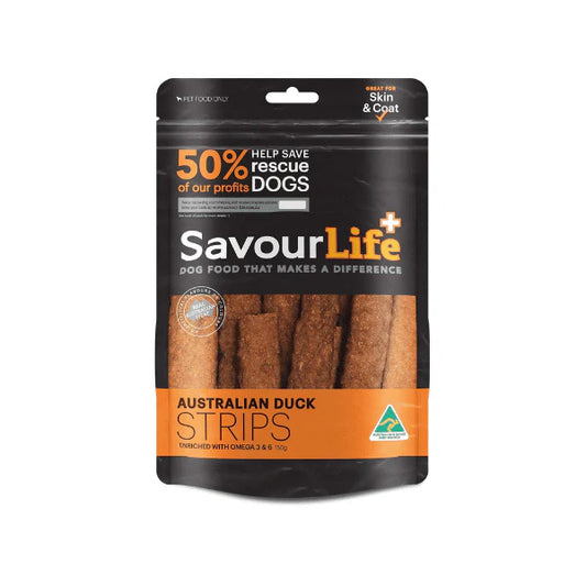 SavourLife Australian Duck Strips for Dogs 150g  All-Natural Gourmet Protein Treats