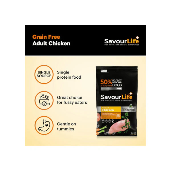 SavourLife Australian Grain-Free Chicken for Adult Dogs 10kg Premium All-Natural Dog Food