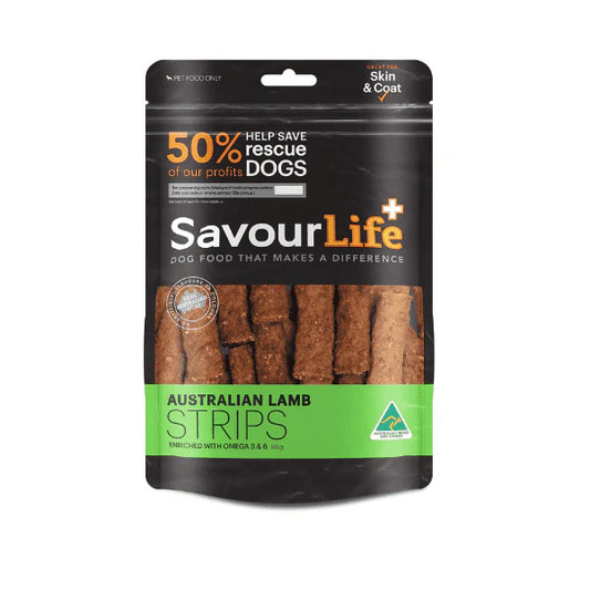 SavourLife Australian Lamb Strips for Dogs 165g All-Natural Protein-Rich Treats