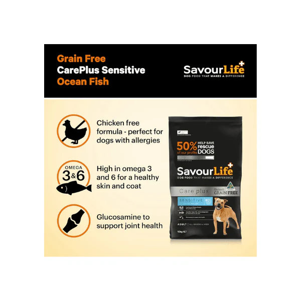 SavourLife Grain-Free Ocean Fish for Adults 10kg Sensitive Formula Premium Dog Food