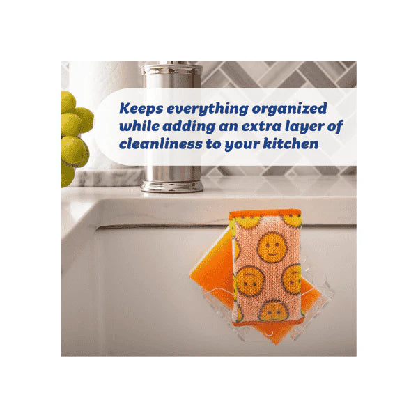 Scrub Daddy Universal Sponge Caddy Sink Holder with Dual Suction Cups for Easy Sponge Storage